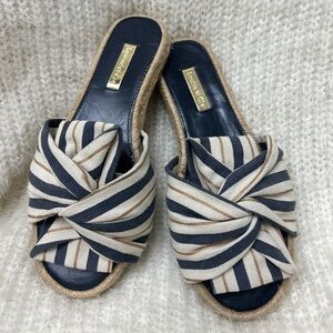 Louise et cie Camille espadrille bow slide open toe casual sandal Sz-6M. J